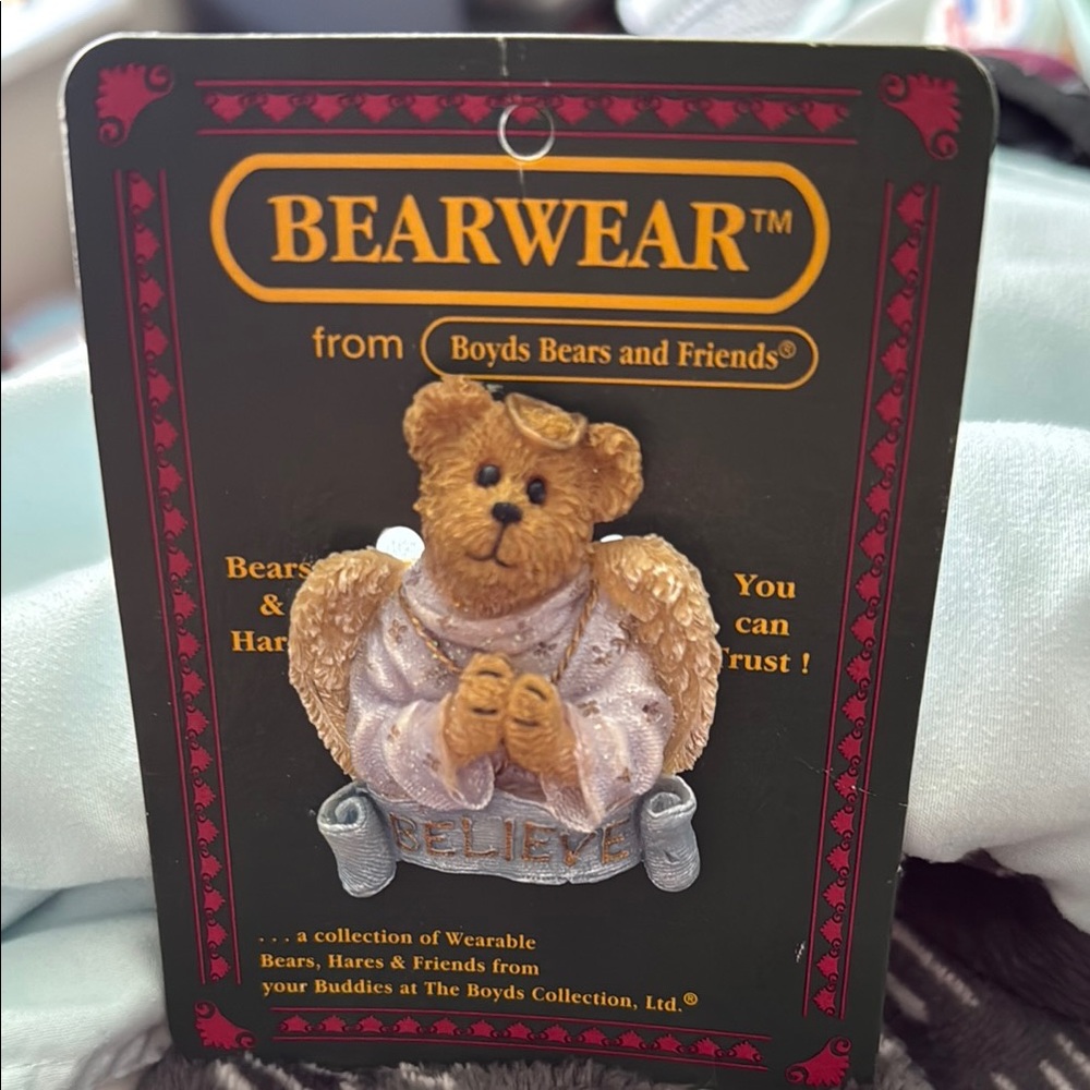 Boyds Bears Brooch - Silver Tone
